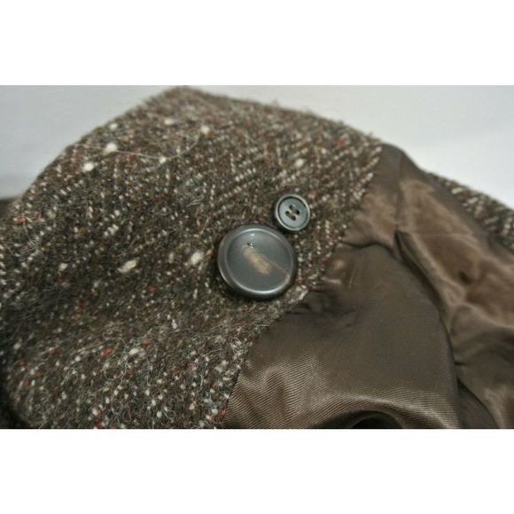 United Colors of Benetton Shrug Bolero Coat Tweed Cropped Brown Size 38 Ladies - Picture 9 of 12